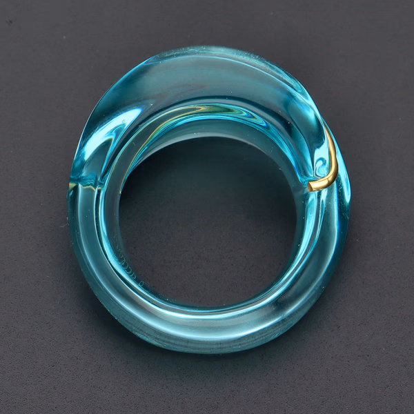 Baccarat Coquillage Aqua Crystal Ring