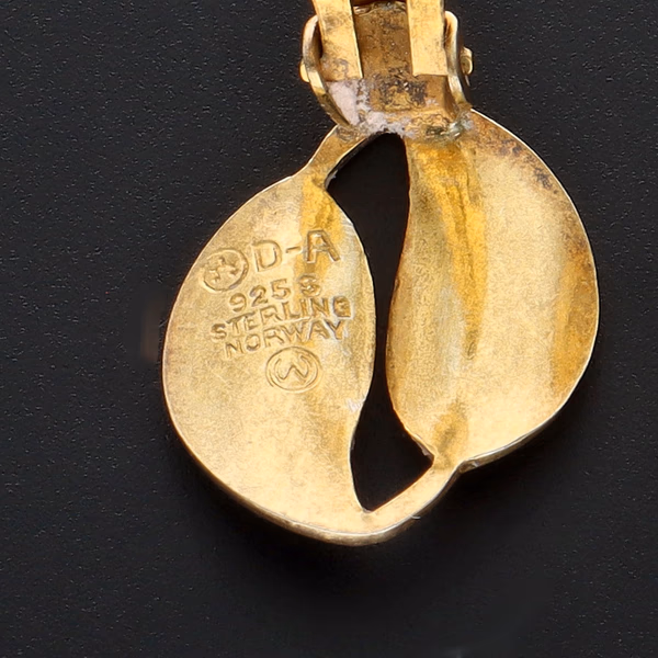 Norwegian Gilt Silver Enamel Earrings