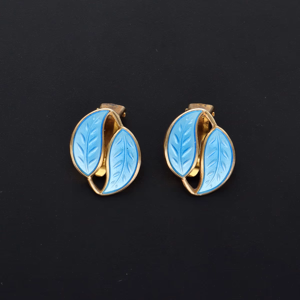 Norwegian Gilt Silver Enamel Earrings