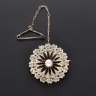 Victorian 12ct Gold and Silver Pearl and Diamond Brooch