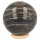 Zwarte maansteen bol 72mm - 360° presentation