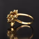 Vintage 14ct Gold Modernist Emerald Ring