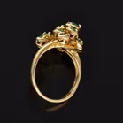 Vintage 14ct Gold Modernist Emerald Ring