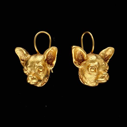 Rare Vintage Askew 24ct Gold Plated Chihuahua Jewellery Set image-3