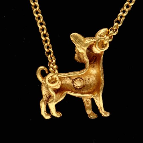 Rare Vintage Askew 24ct Gold Plated Chihuahua Jewellery Set image-6