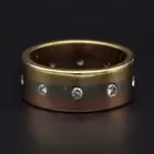 Rare 18ct Tricolour Gold Diamond Ring