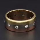 Rare 18ct Tricolour Gold Diamond Ring