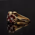 Gold Diamond Garnet Ring