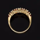 Gold Diamond Garnet Ring