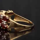 Gold Diamond Garnet Ring