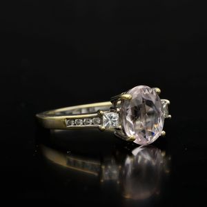 18ct Gold Kunzite and Diamond Ring