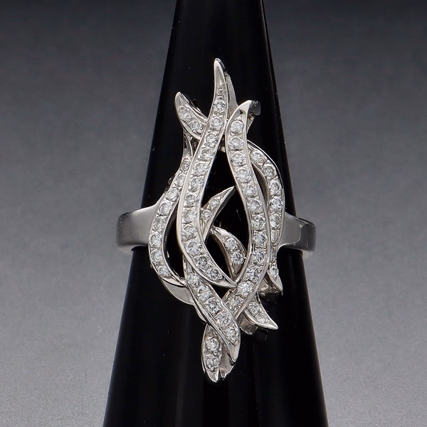 Platinum Diamond Statement Ring