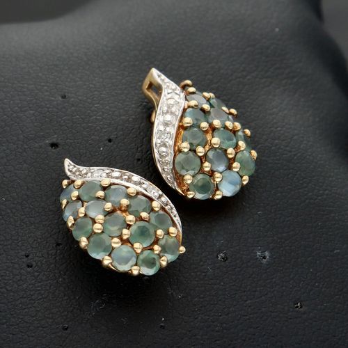 Gold Chrysoberyl Diamond Earrings image-2