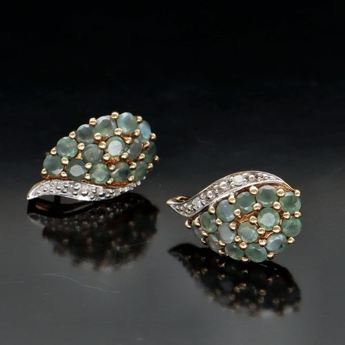 Gold Chrysoberyl Diamond Earrings image-4