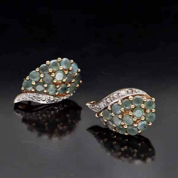 Gold Chrysoberyl Diamond Earrings
