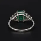 Platinum Emerald & Diamond Ring