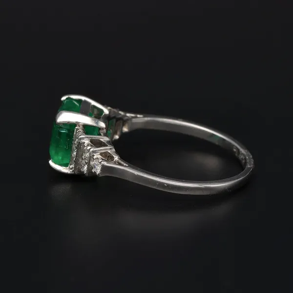 Platinum Emerald & Diamond Ring