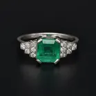 Platinum Emerald & Diamond Ring