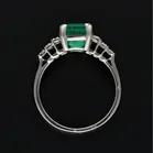 Platinum Emerald & Diamond Ring