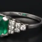 Platinum Emerald & Diamond Ring