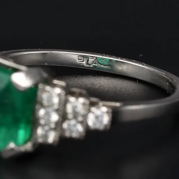 Platinum Emerald & Diamond Ring