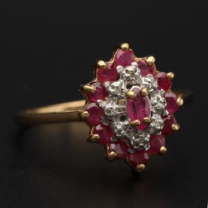 9ct Gold Ruby and Diamond Ring