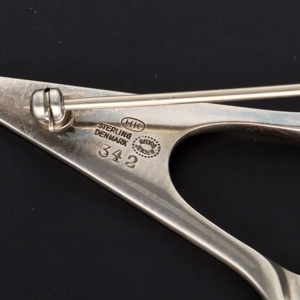 Boxed Modernist Danish Sterling Silver Brooch by Henning Koppel for Georg Jensen