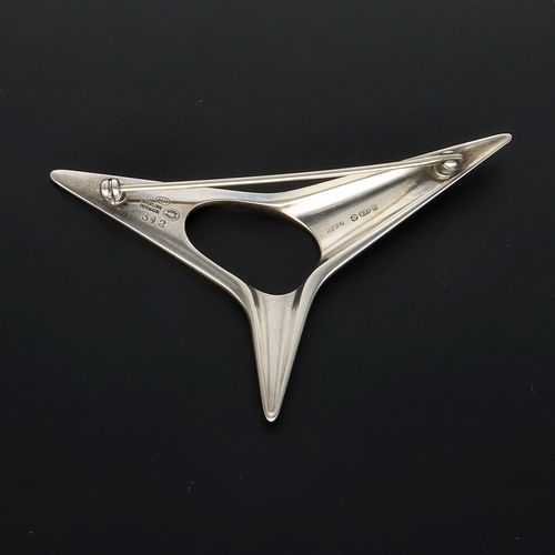 Boxed Modernist Danish Sterling Silver Brooch image-6