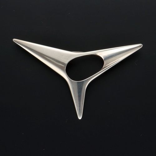 Boxed Modernist Danish Sterling Silver Brooch image-4