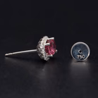 Pair Of 18ct White Gold Pink Sapphire & Diamond Earrings