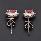 Pair Of 18ct White Gold Pink Sapphire & Diamond Earrings