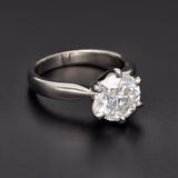 Platinum Solitaire 3.04ct Round Cut Diamond Ring With Valuation