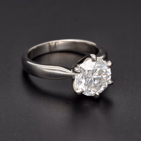 Platinum Solitaire 3.04ct Round Cut Diamond Ring With Valuation