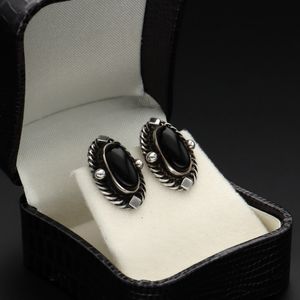 Limited Edition Danish Silver & Onyx Heritage Earrings