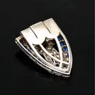 18ct White Gold Diamonds and Sapphires Clips