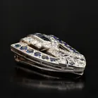 18ct White Gold Diamonds and Sapphires Clips