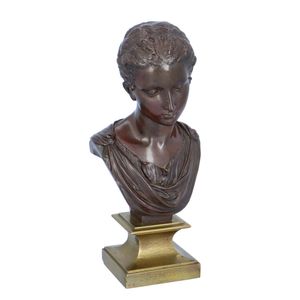 Late 19th Century Classical French Bronze Female Bust