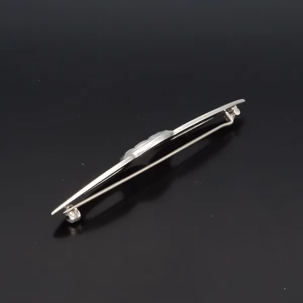 Georg Jensen Silver Foliate Bar Brooch #116