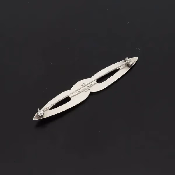 Georg Jensen Silver Foliate Bar Brooch #116