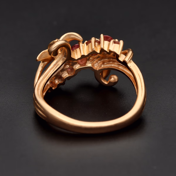 Bespoke 18ct Rose Gold Tourmaline Swirl Ring