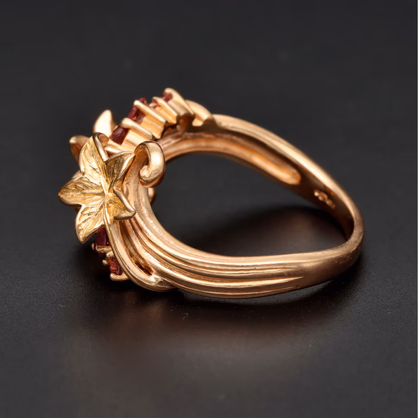Bespoke 18ct Rose Gold Tourmaline Swirl Ring