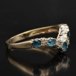Gold Topaz Diamond Ring