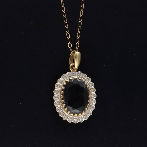 9ct Gold Sapphire and Diamond Pendant