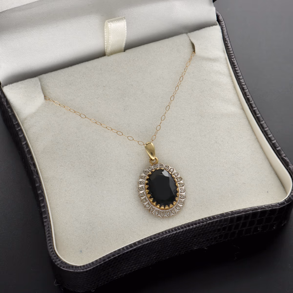 9ct Gold Sapphire and Diamond Pendant