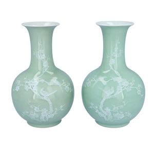 Pair of 20th Century Chinese Celadon Vases