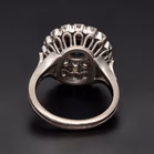 18ct White Gold Double Halo Sapphire & Diamond Cluster Ring