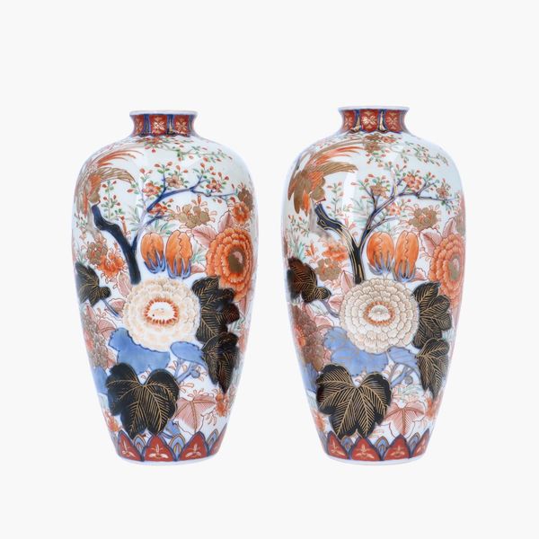 Pair of Meiji Period Japanese Vases