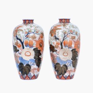 Pair of Meiji Period Japanese Vases