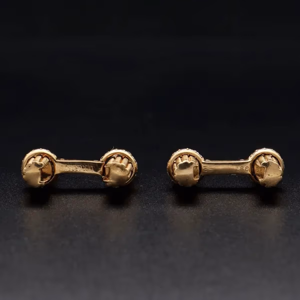 Van Cleef & Arpels 18ct Yellow Gold & Diamond Baton Cufflinks