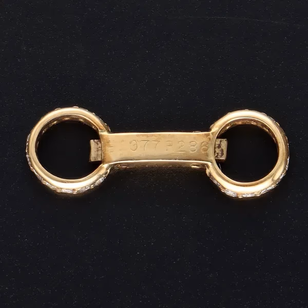Van Cleef & Arpels 18ct Yellow Gold & Diamond Baton Cufflinks